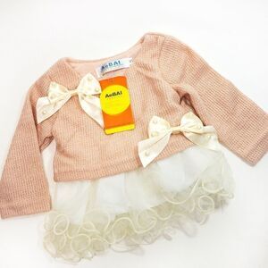 NWT Pink Sweater Dress with Ivory Tulle Sz 6-9M
